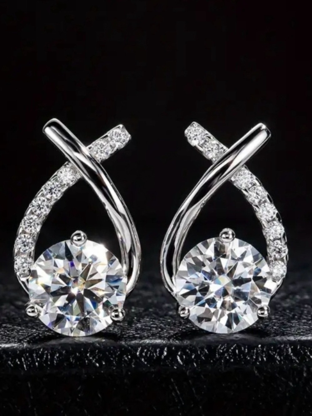 NWT Moissanite Sterling Silver Earrings - 2.5 TCW